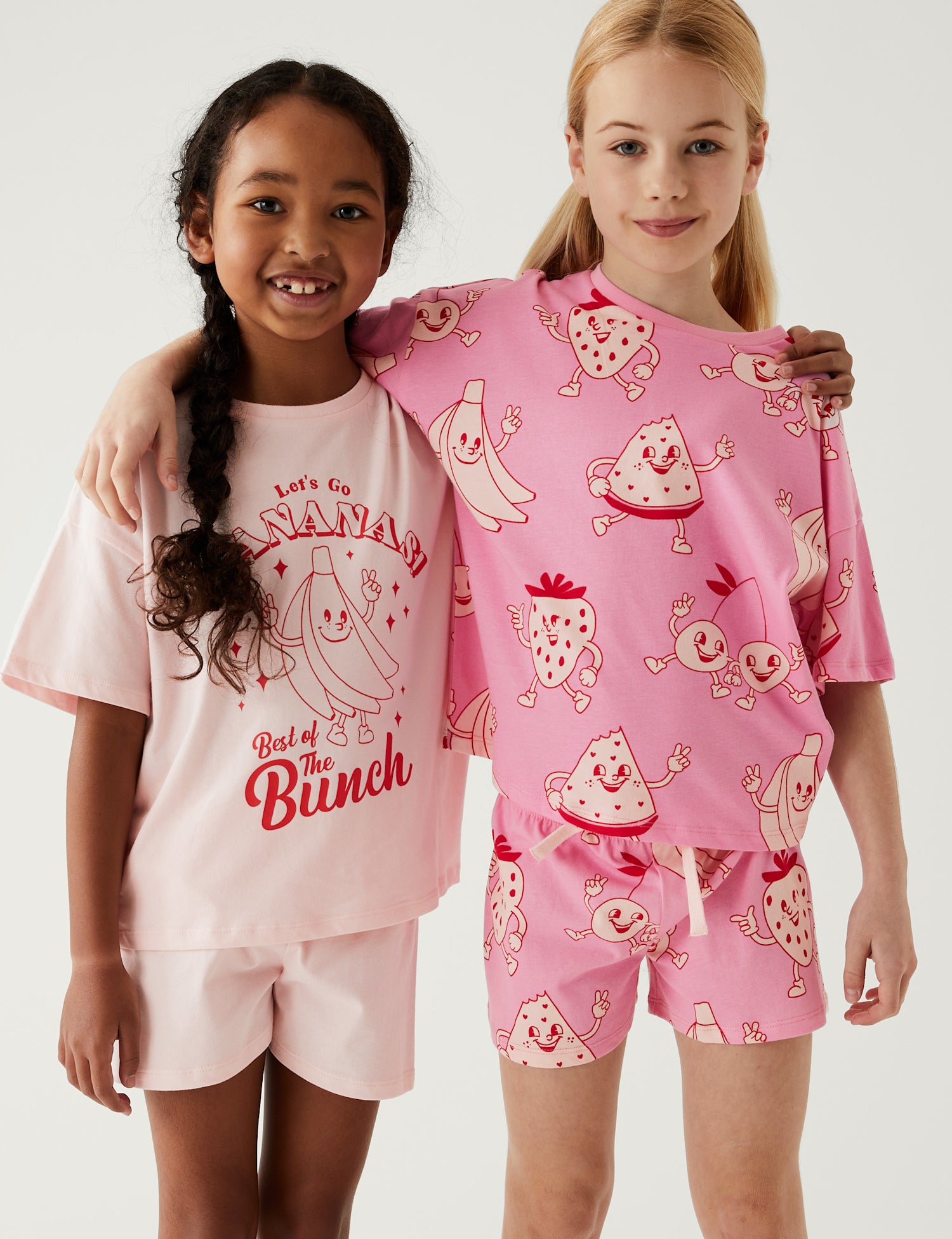 2pk Cotton Rich Banana Short Pyjama Sets