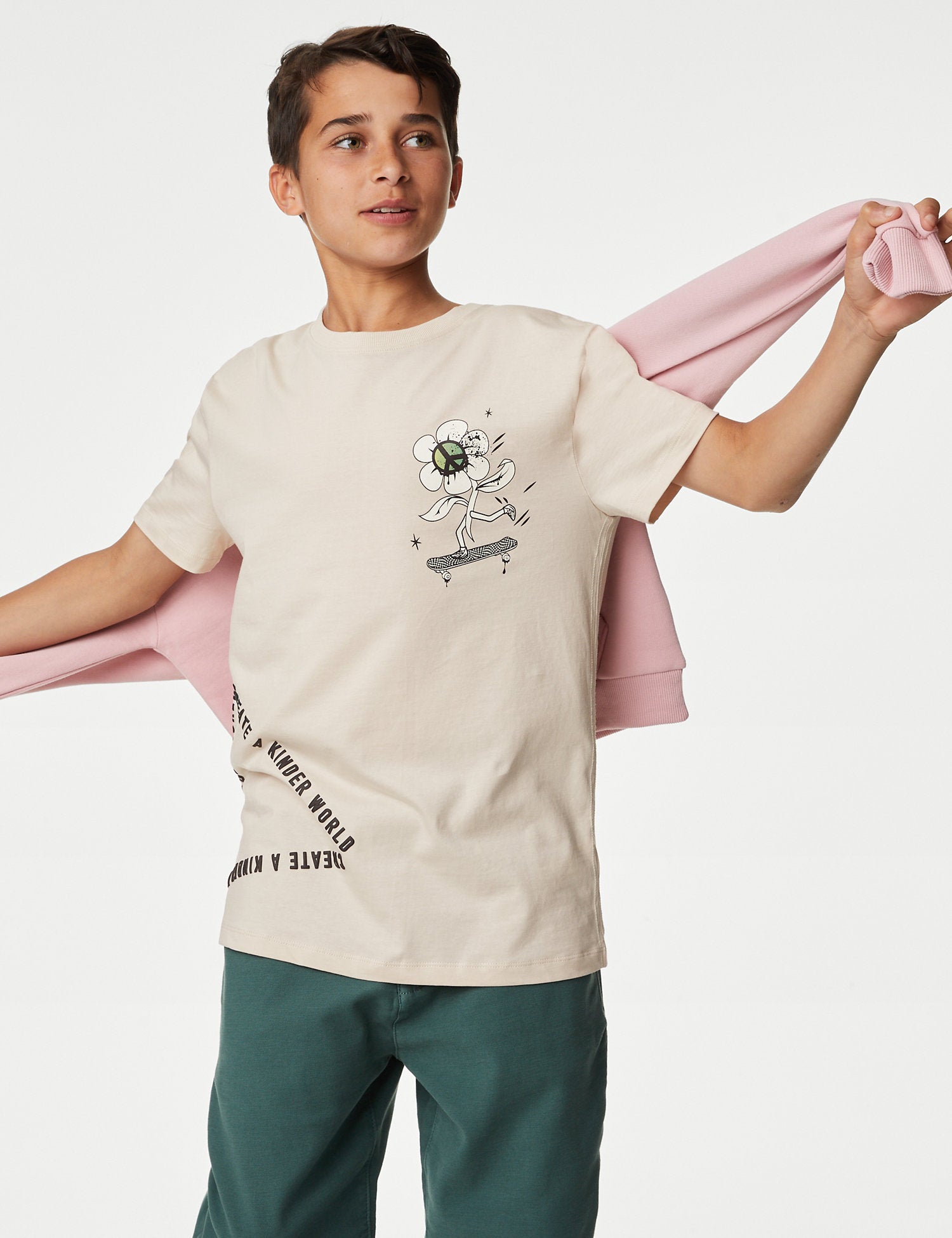 Pure Cotton Skater Print T-Shirt