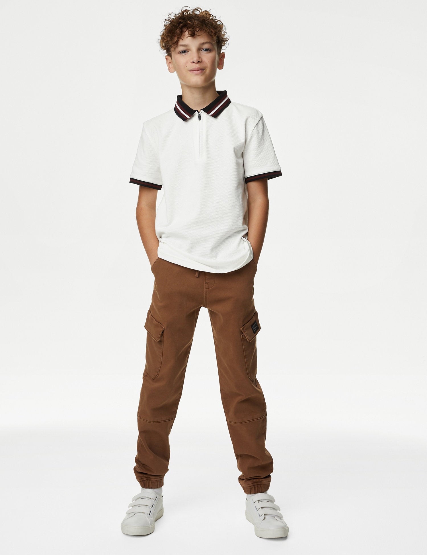 Cotton Rich Half Zip Polo Shirt