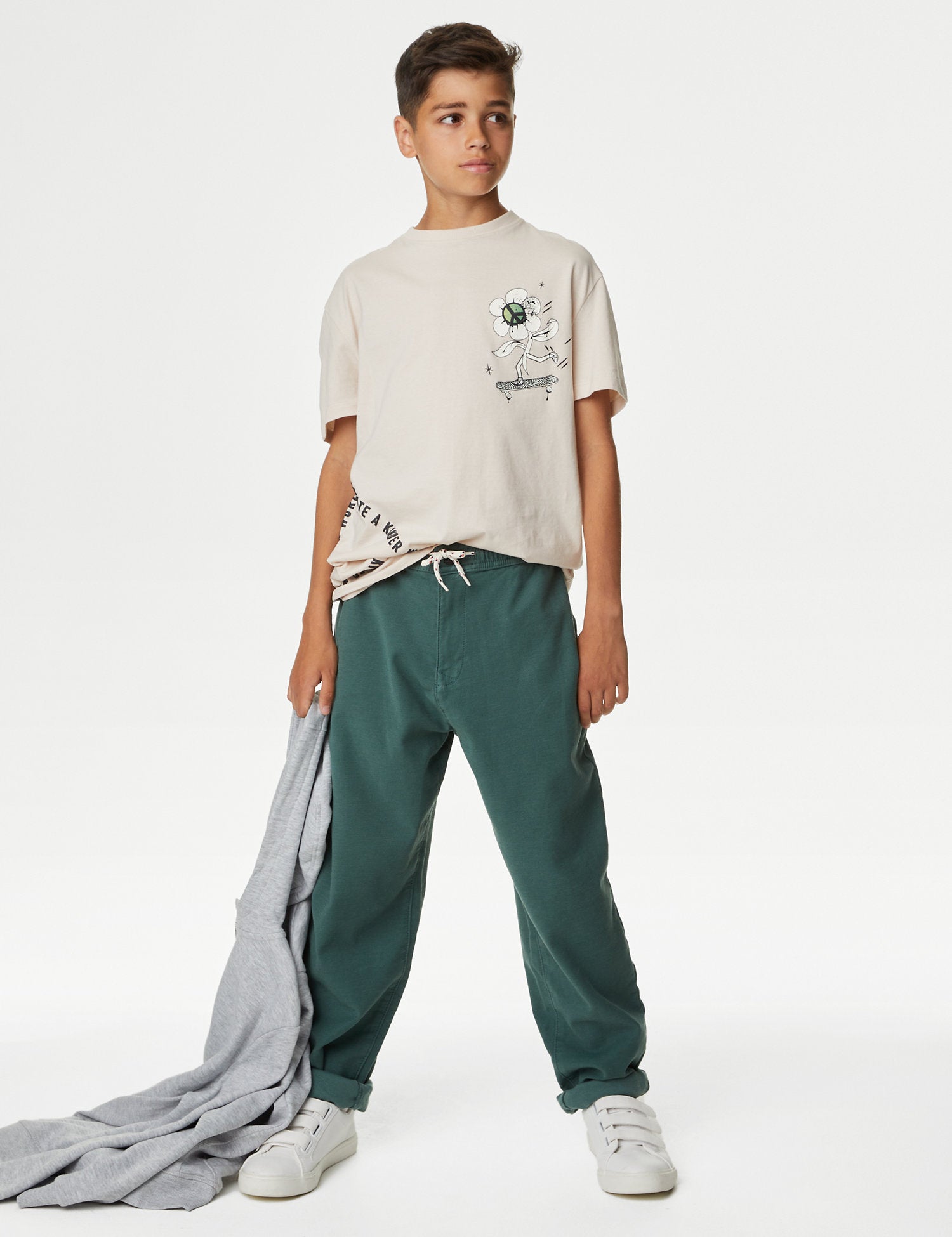 Relaxed Cotton Rich Elasticated Waist Chinos