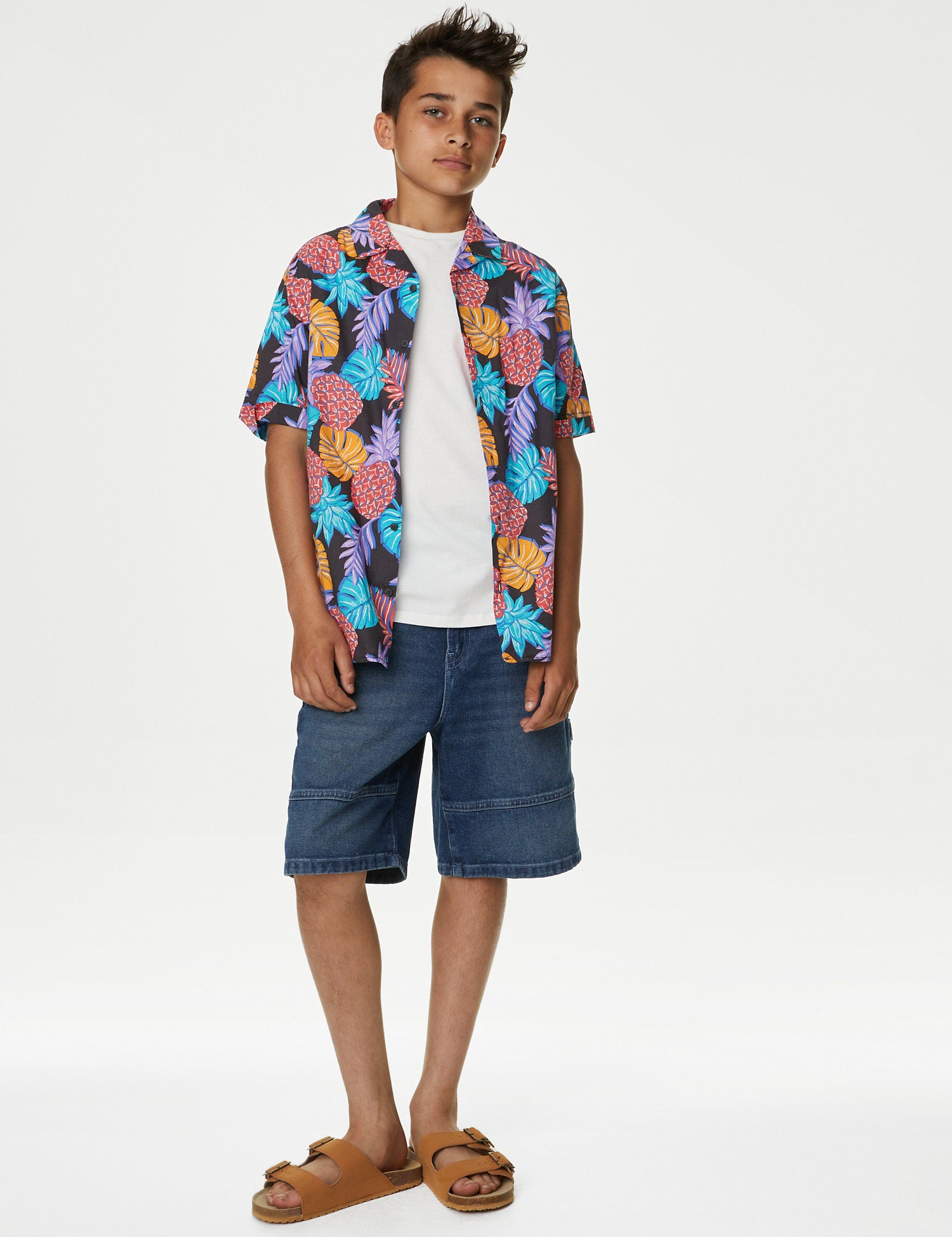 2pc Pineapple Shirt & T-Shirt Set