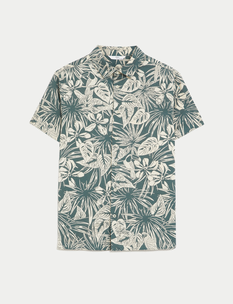 Pure Cotton Parrot Print Shirt