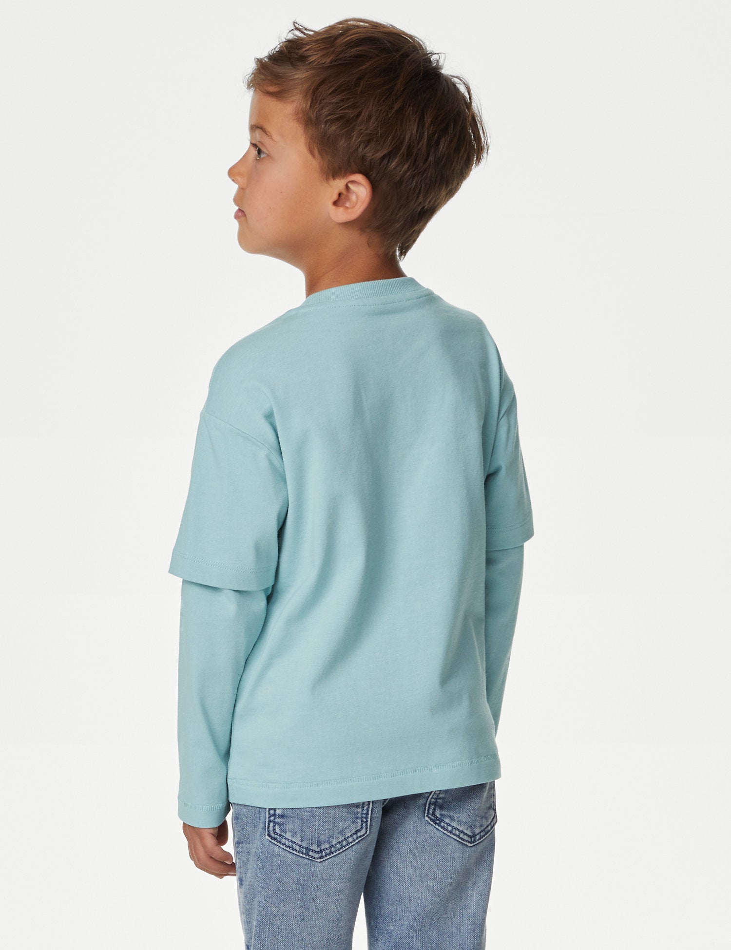 Pure Cotton Mock Sleeve Top