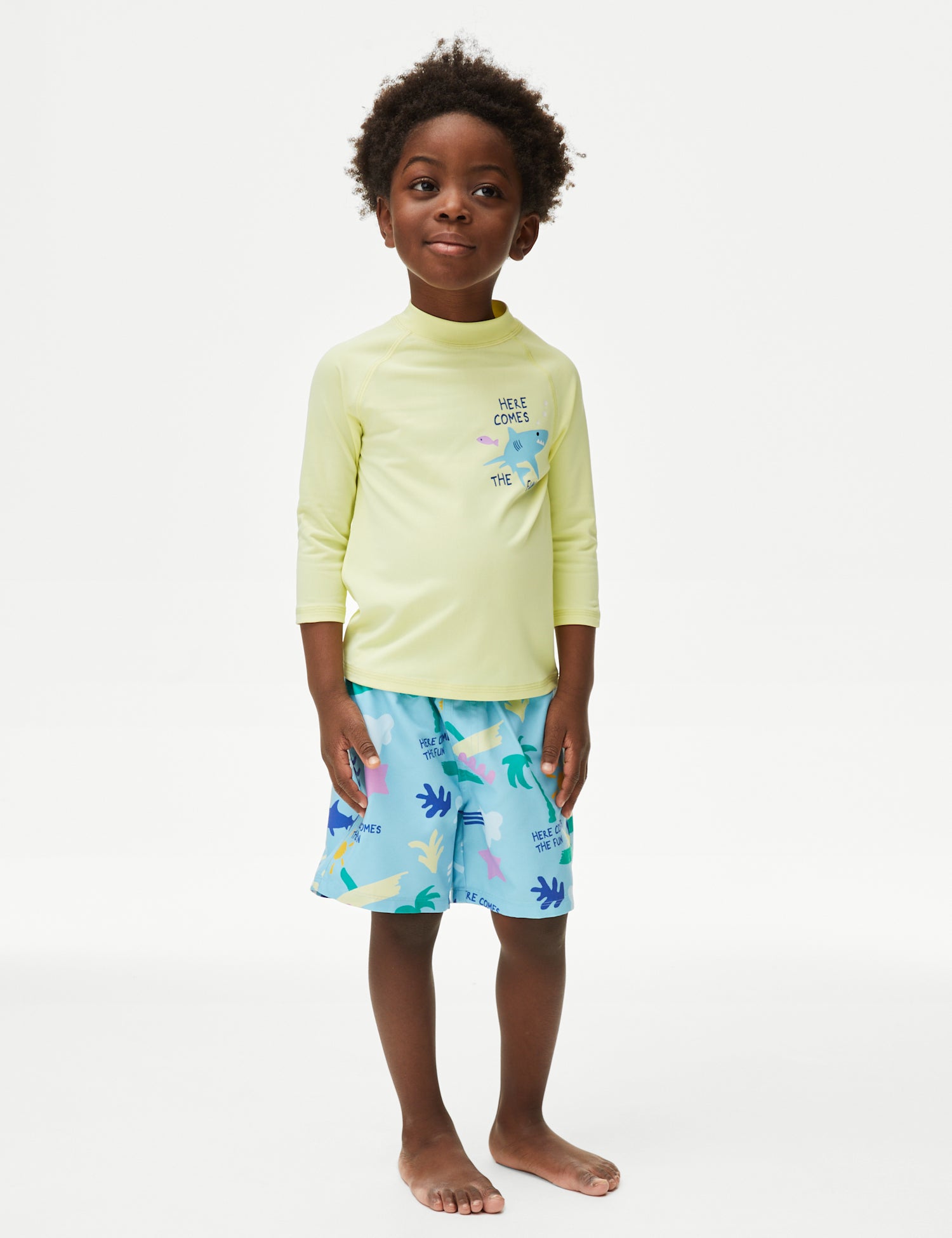 2pc Beach Print Swim Set