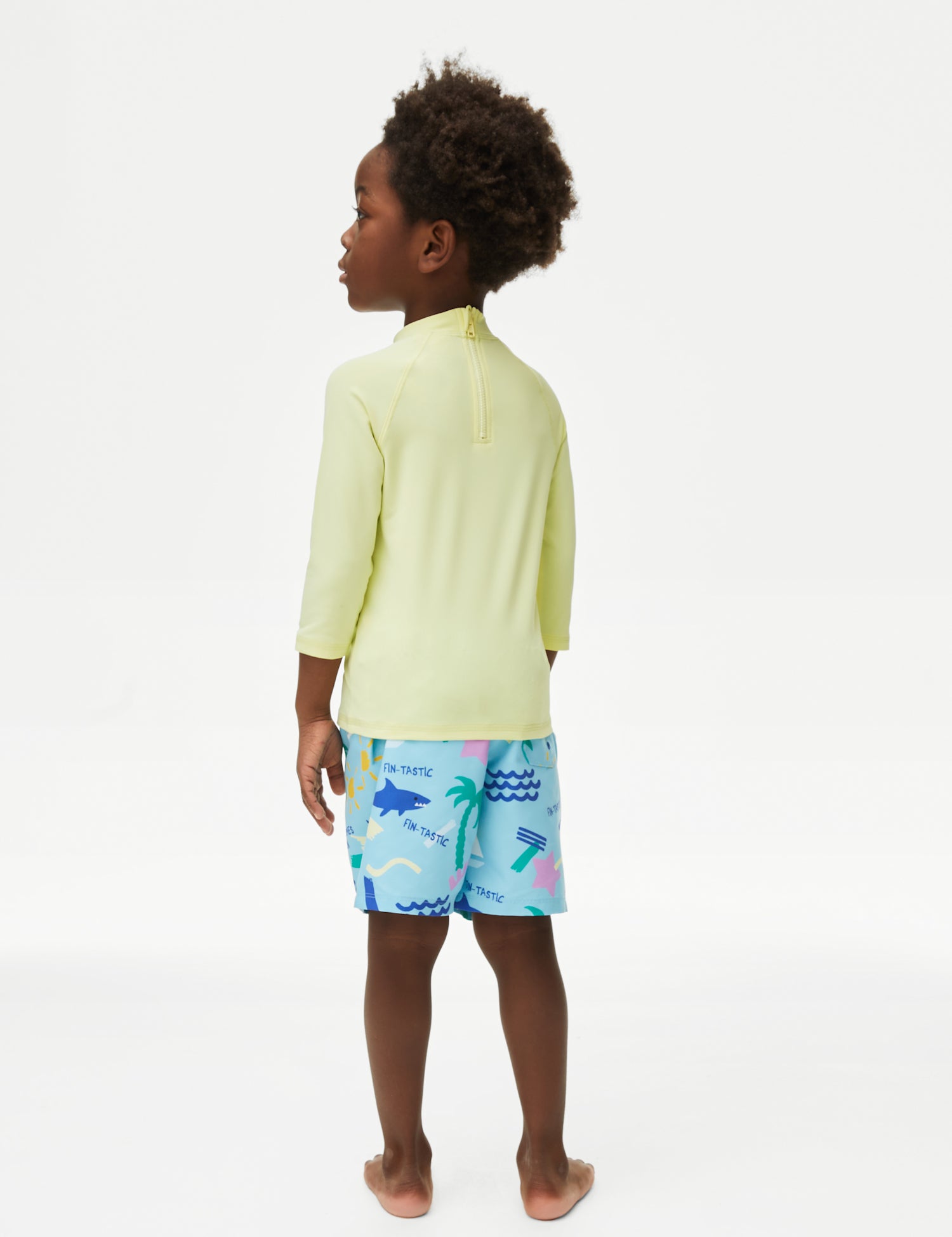 2pc Beach Print Swim Set
