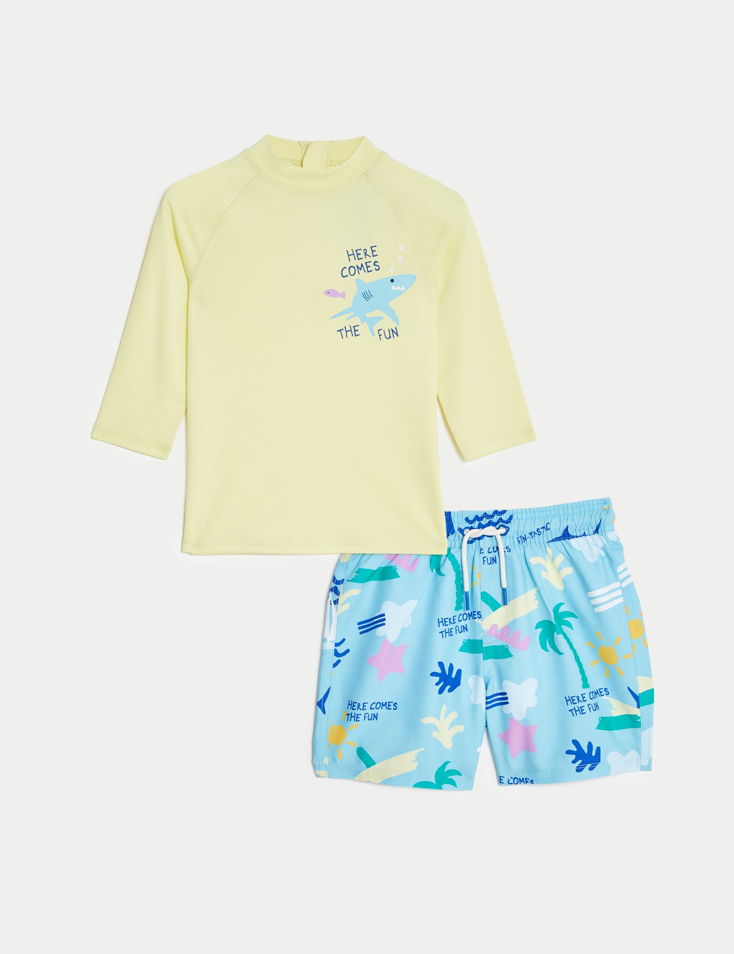 2pc Beach Print Swim Set