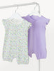 2pk Pure Cotton Floral Rompers