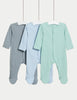 3pk Pure Cotton Sleepsuits