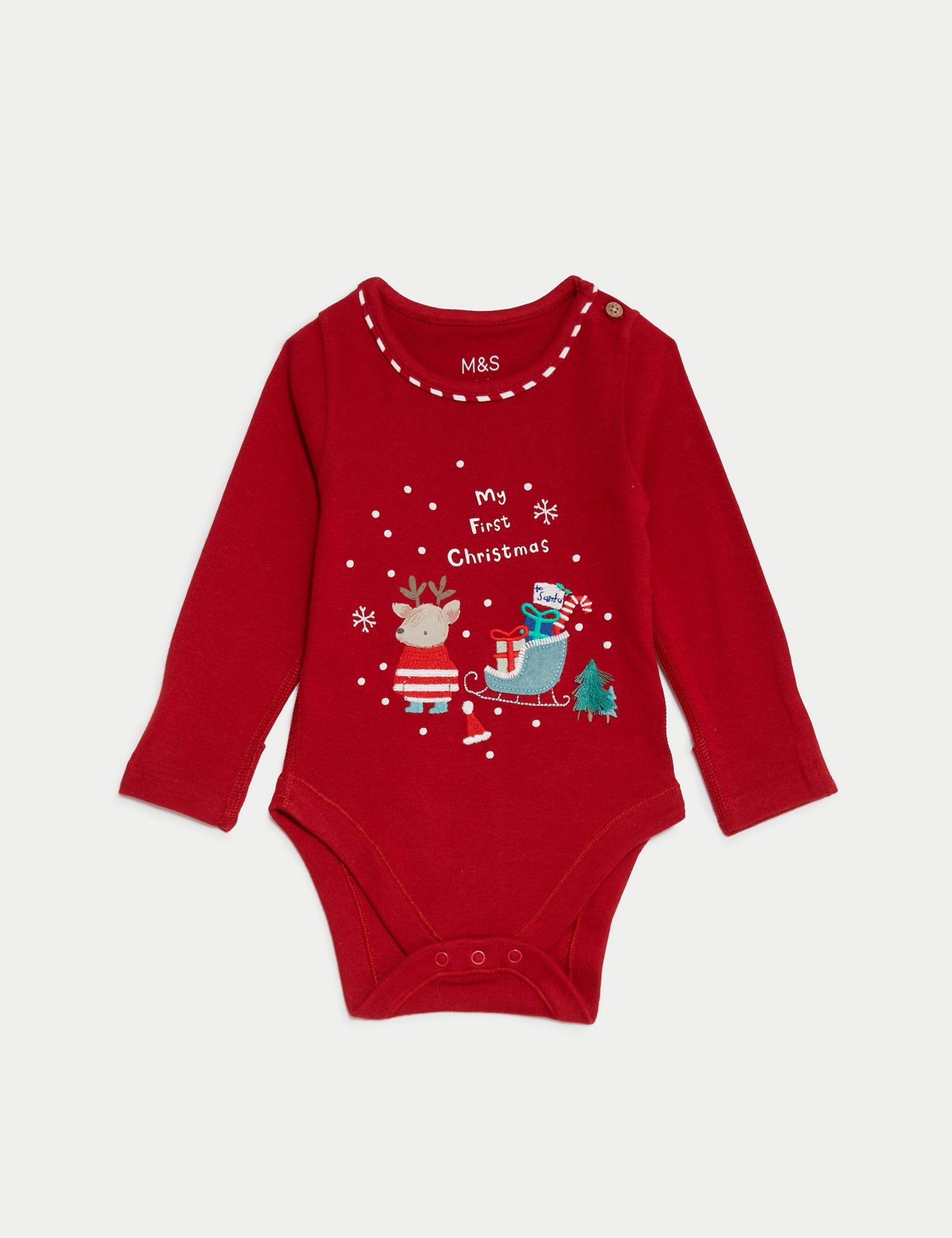 Pure Cotton My First Christmas Bodysuit