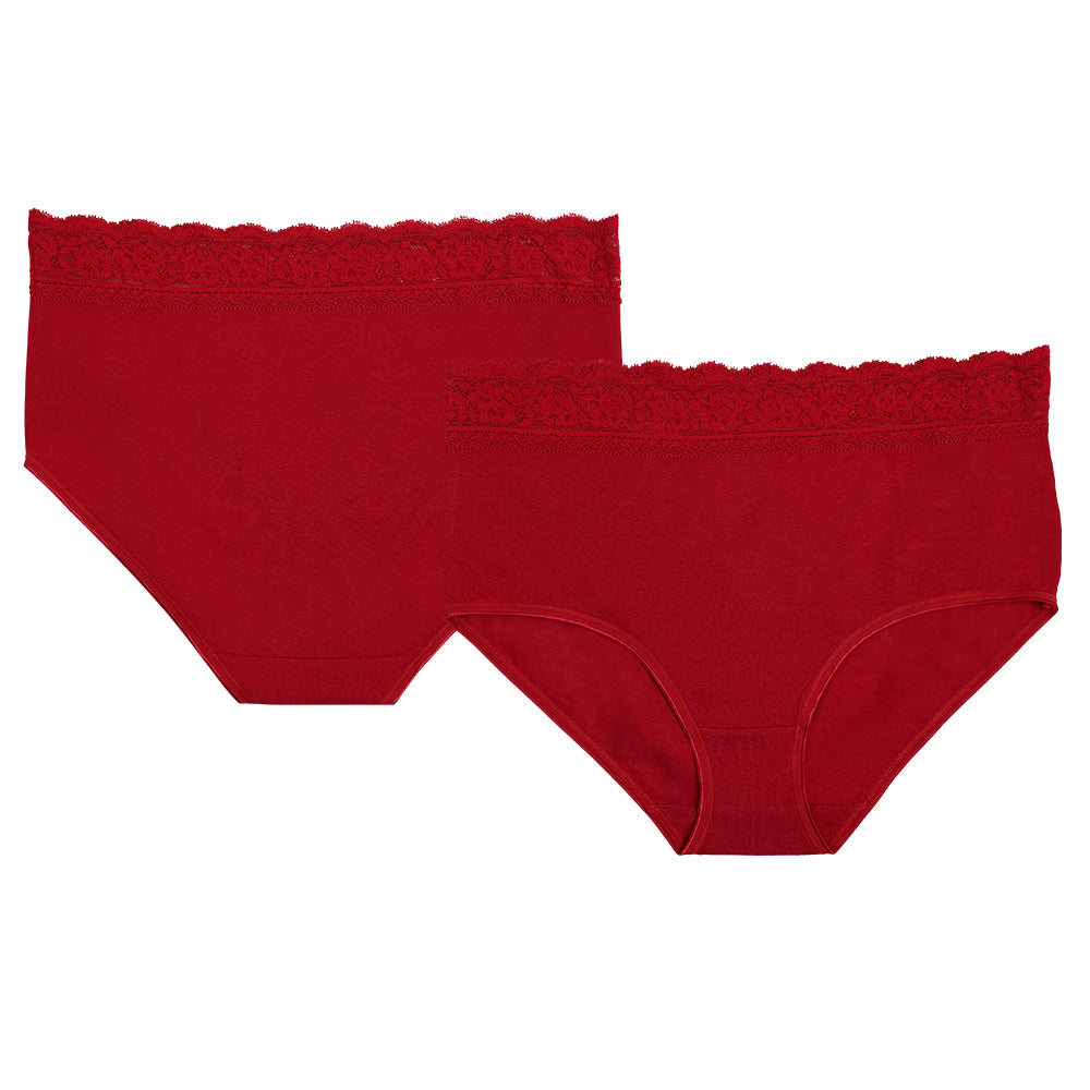 5pk Cotton & Lace Geo Full Brief