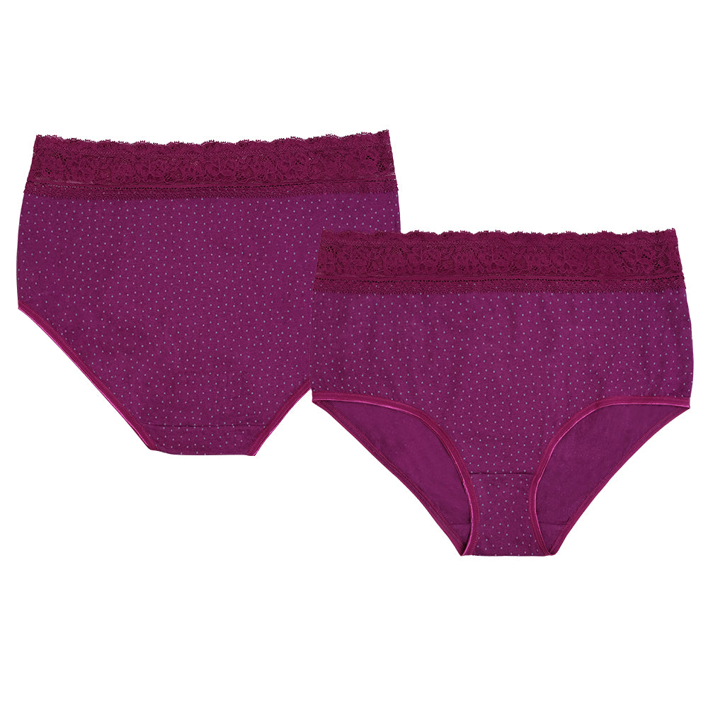 5pk Cotton & Lace Geo Full Brief