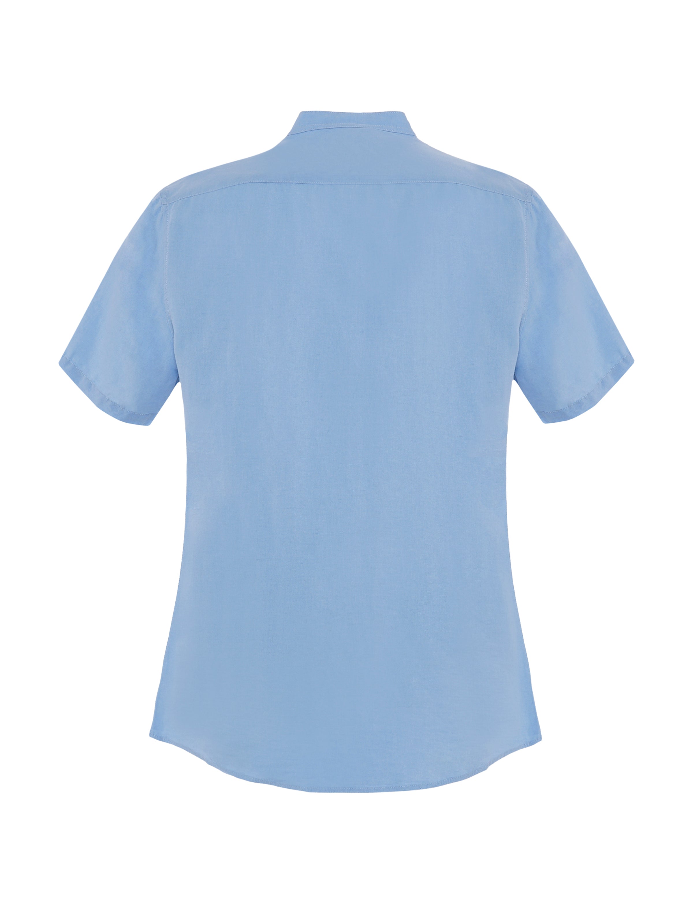 Linen Blend Grandad Short Sleeve Shirt