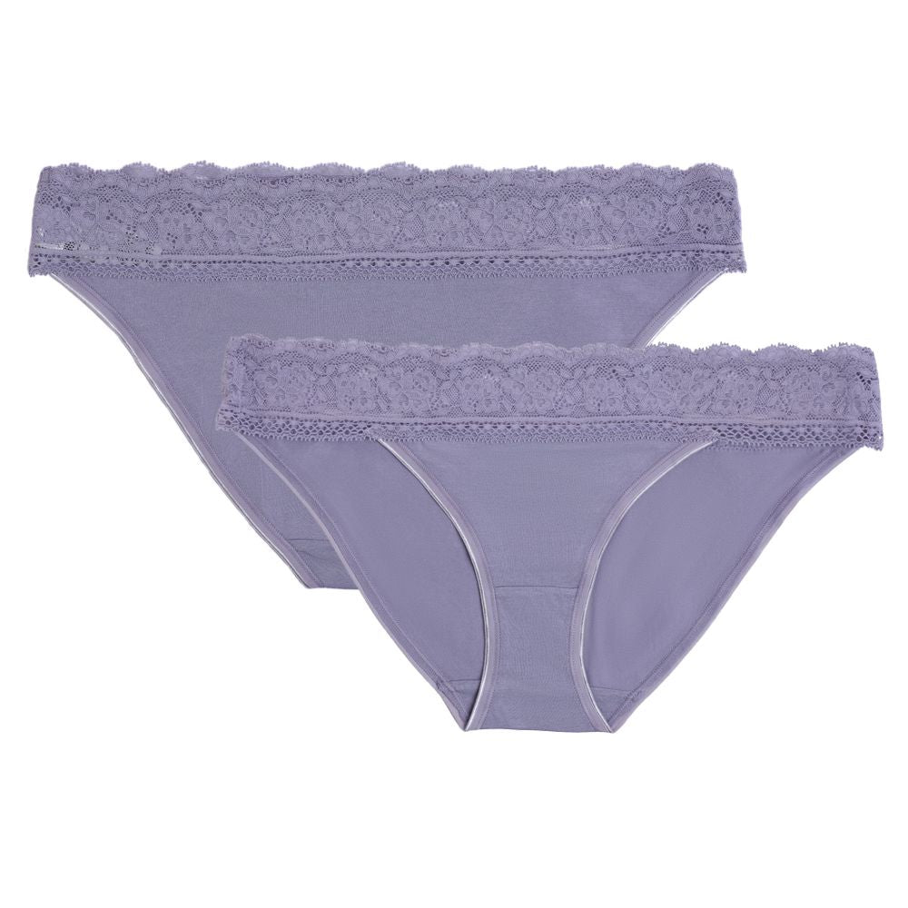 5pk Cotton & Lace Geo Bikini