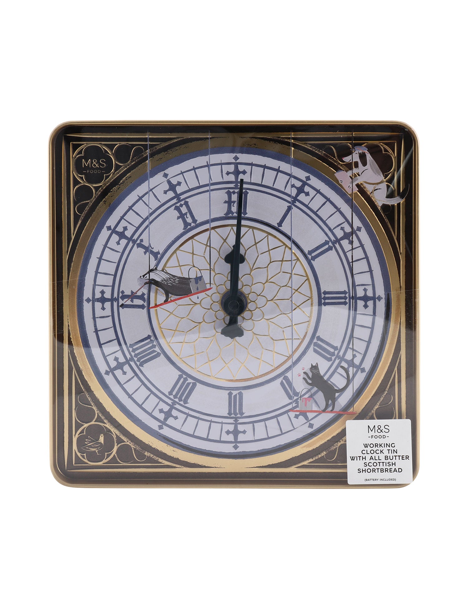 Working Clock Tin with All Butter Scottish Shortbread