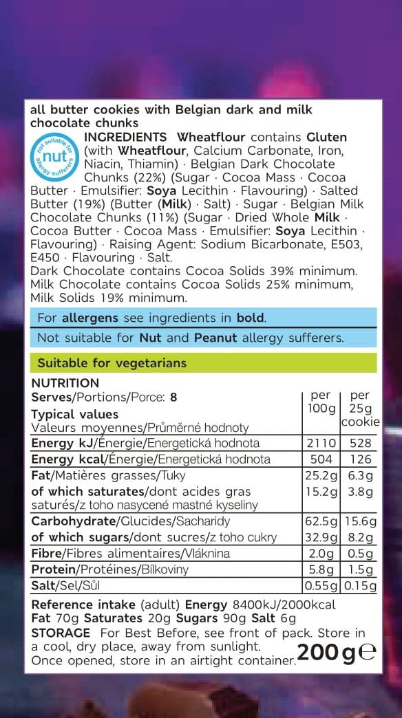 8 All Butter Double Belgian Chocolate Chunk Cookies