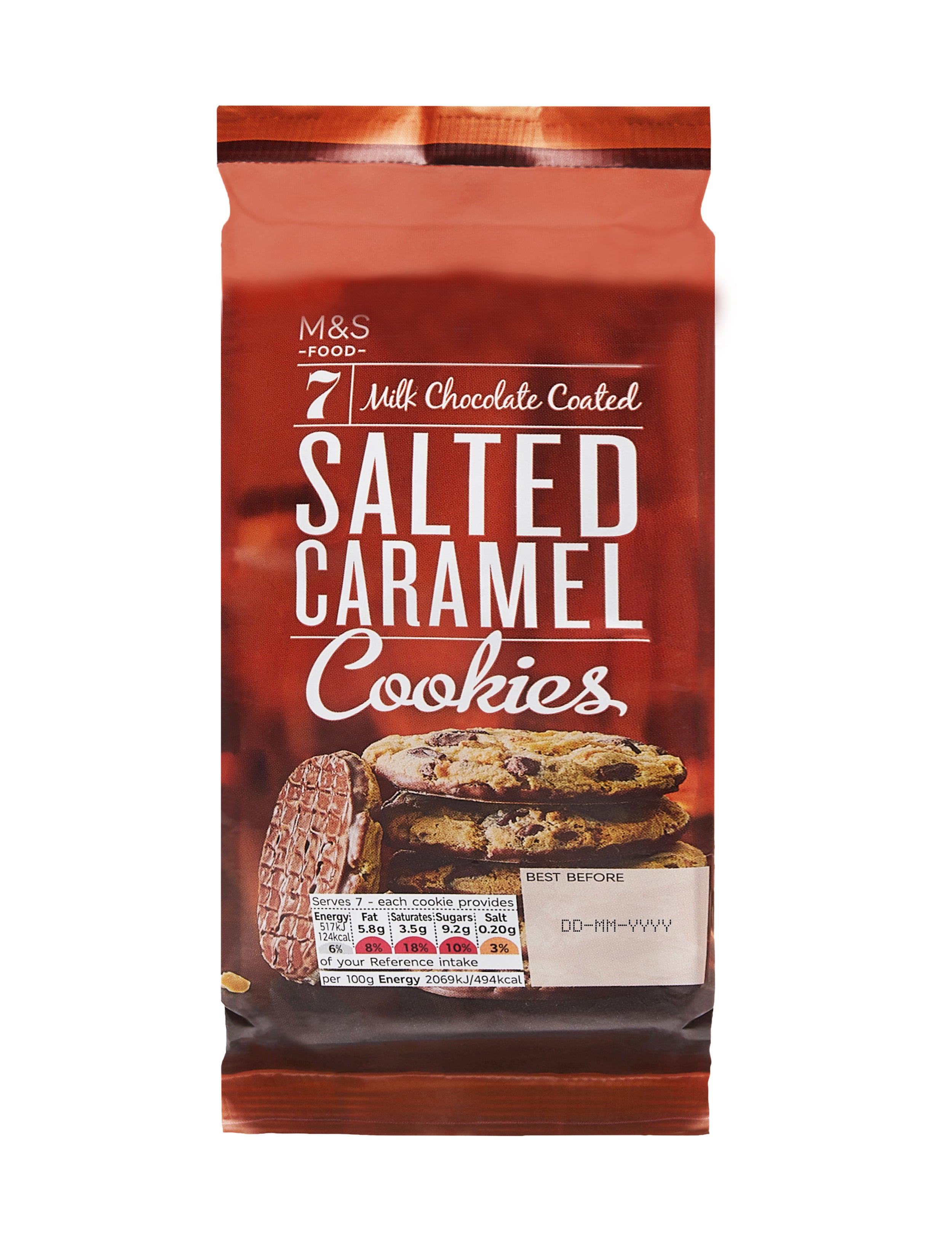 7 Milk Chocolate Coated Salted Caramel Cookies