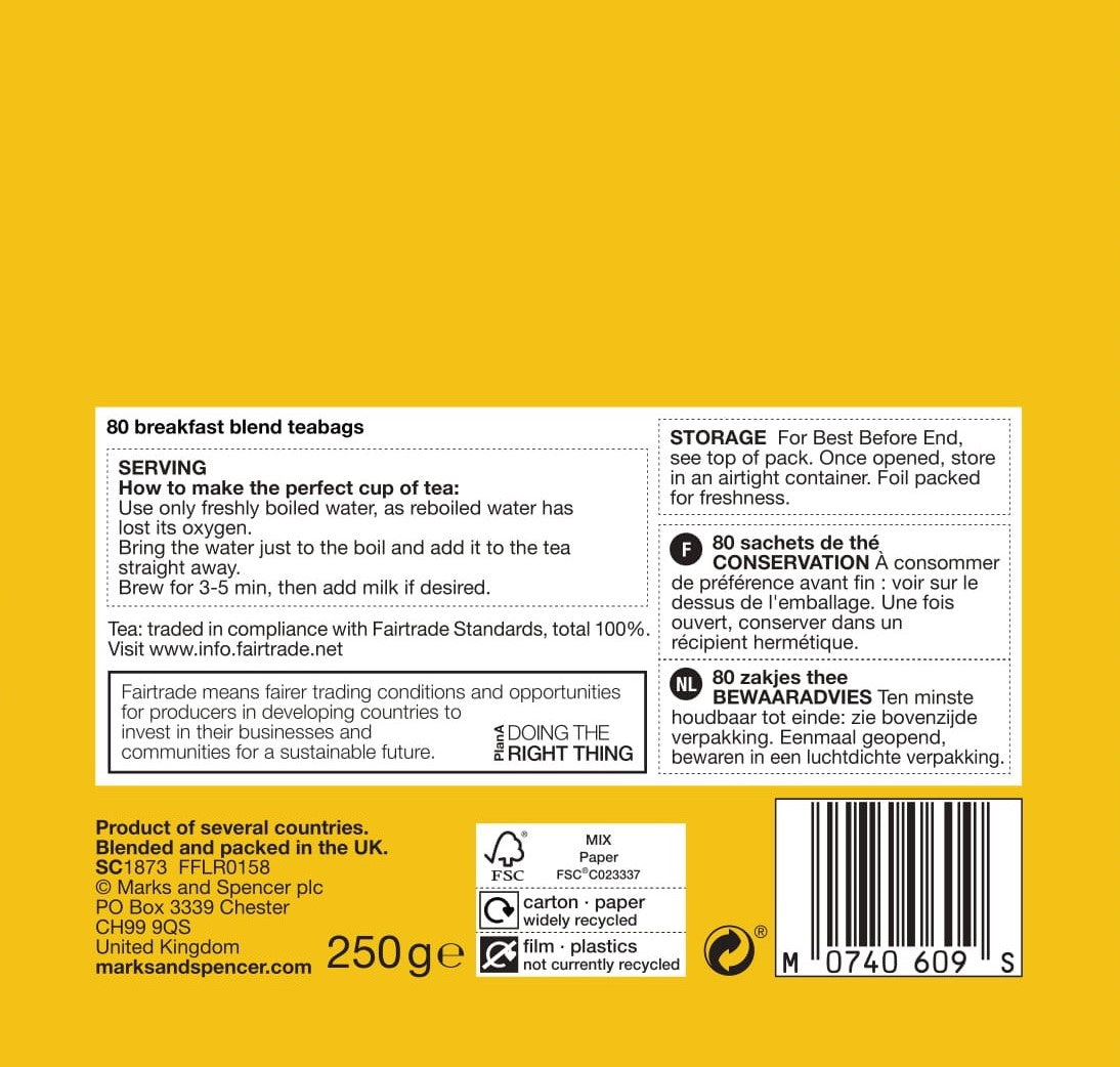 80 Breakfast Blend Teabags