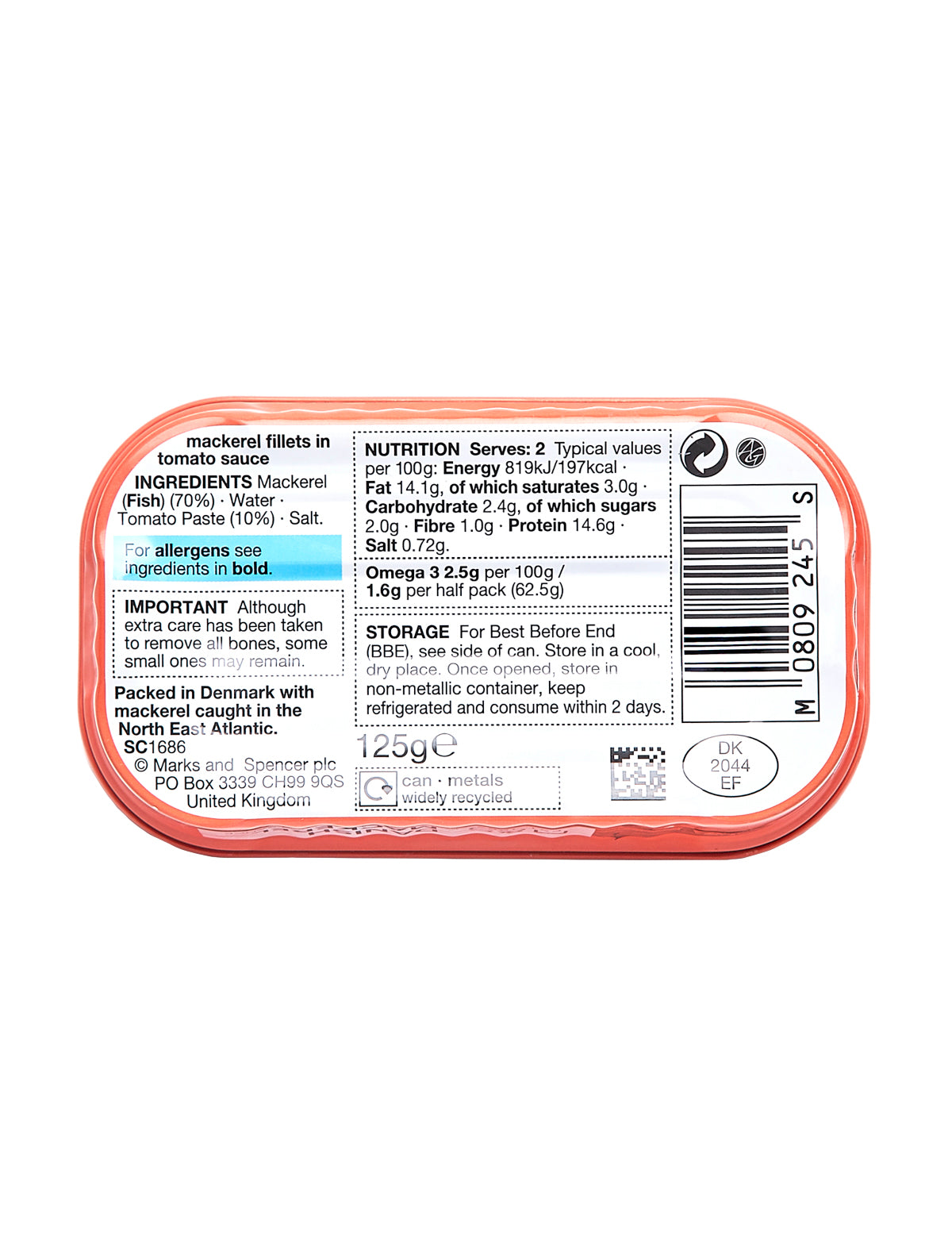 Danish Mackerel Fillets in Tomato Sauce