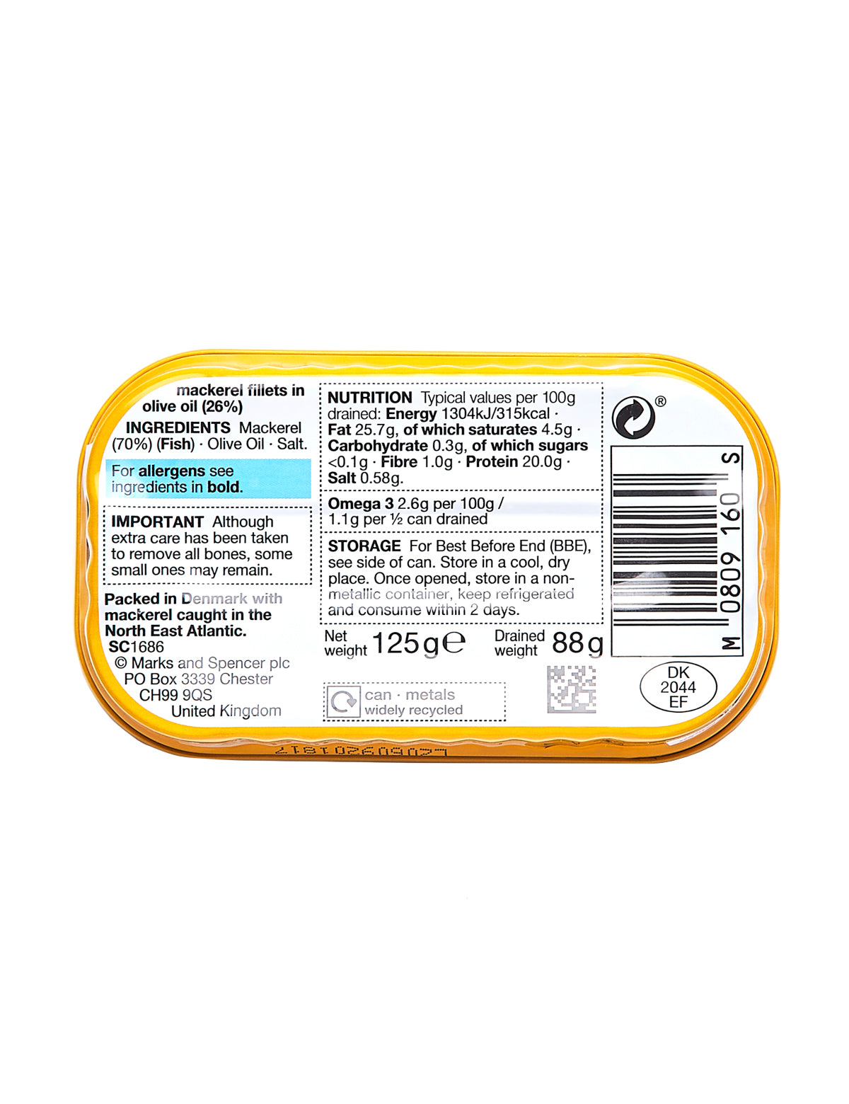 Danish Mackerel Fillets in Olive Oil