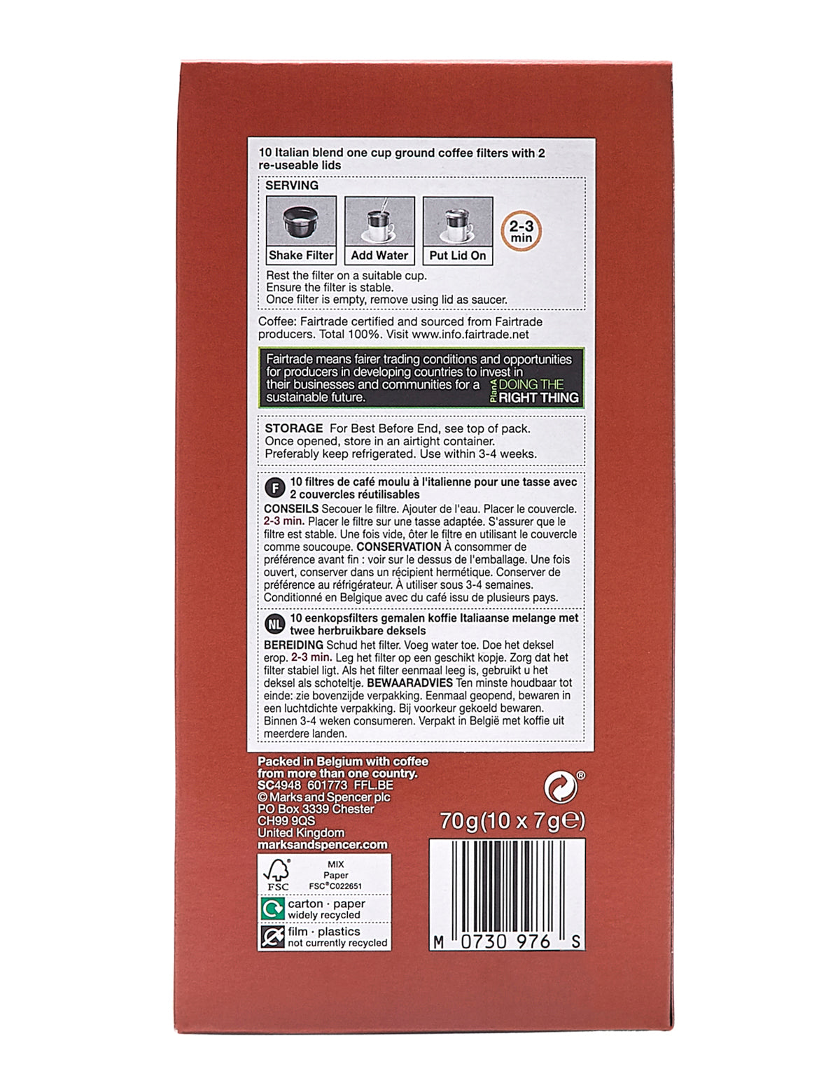 Italian 10 One Cup Filters