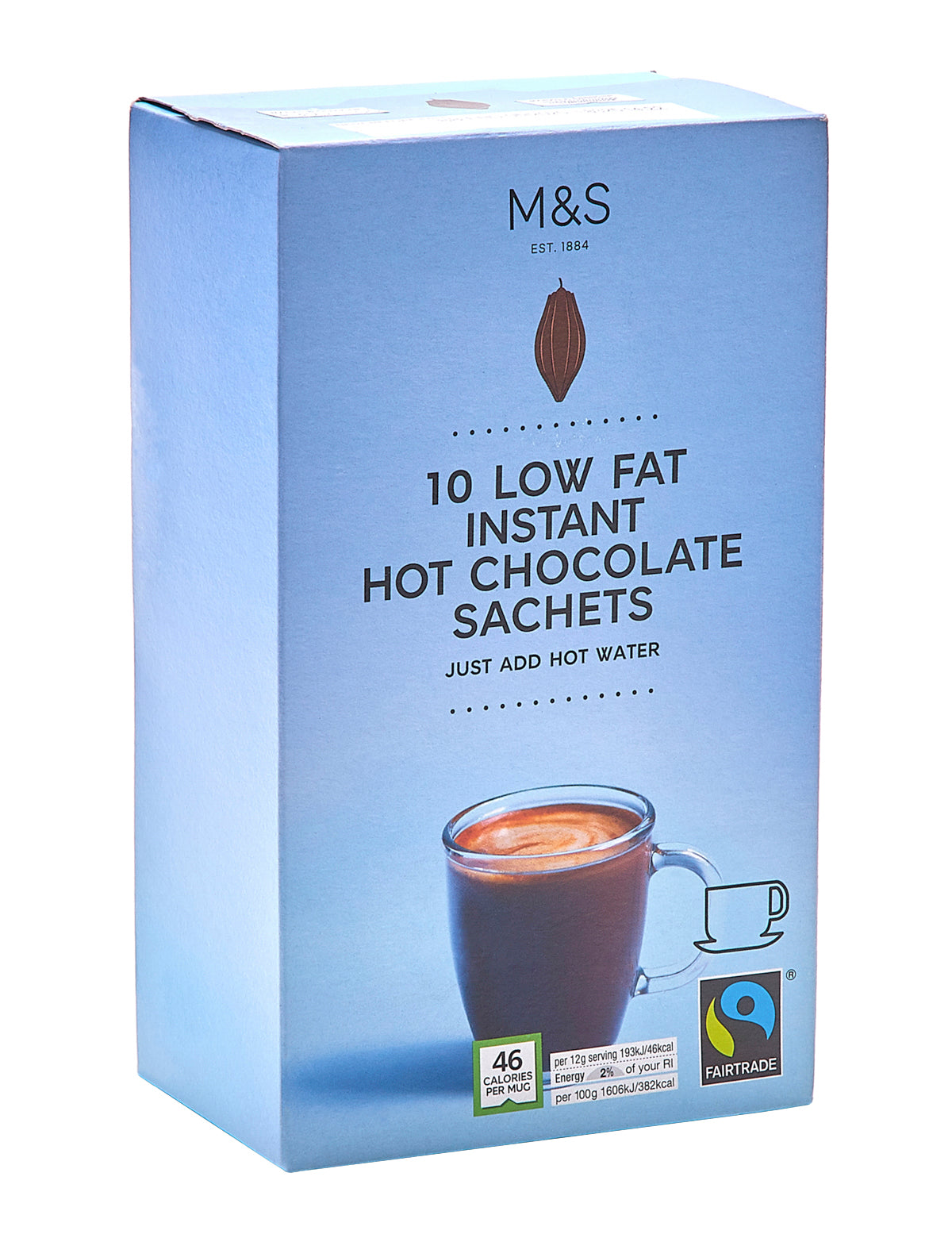 10 Low Fat Instant Hot Chocolate Sachets