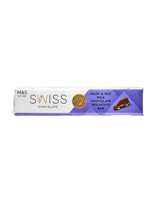 Swiss Chocolate Fruit & Nut Milk Chocolate Mountain Bar Marks & Spencer