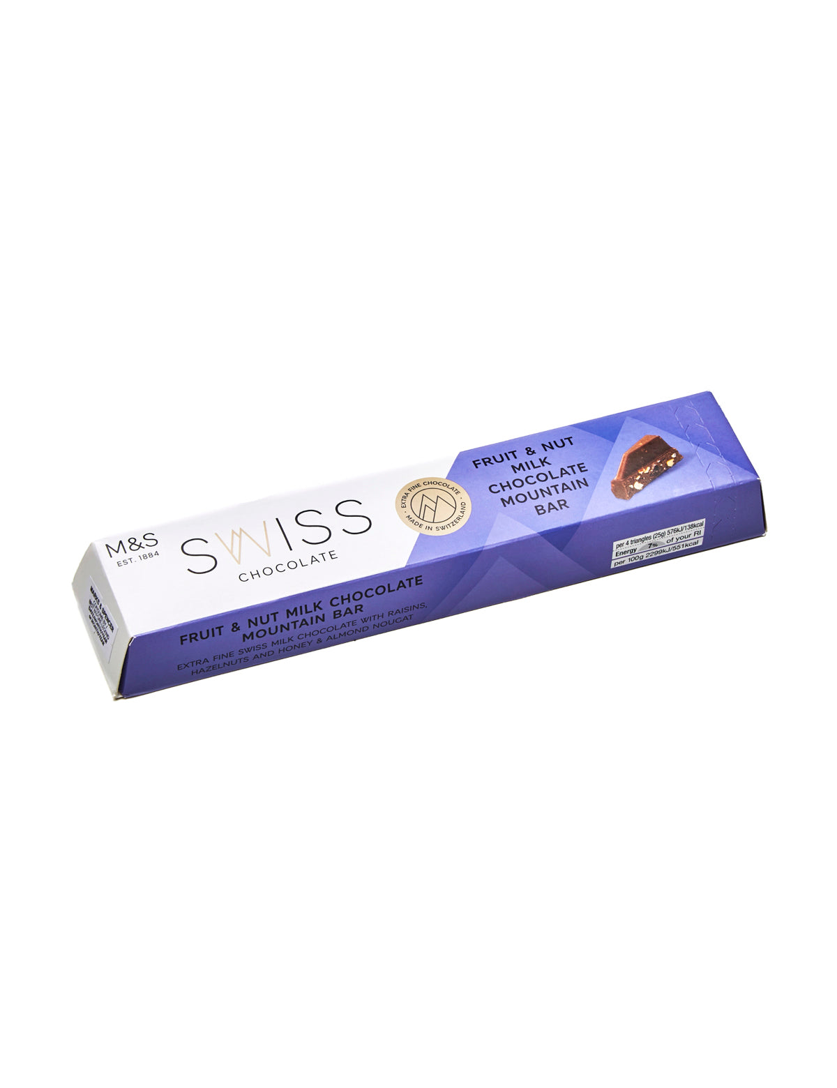 Swiss Chocolate Fruit & Nut Milk Chocolate Mountain Bar