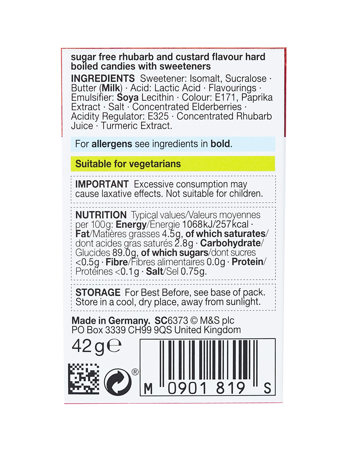 Sugar Free Rhubarb & Custard Drops