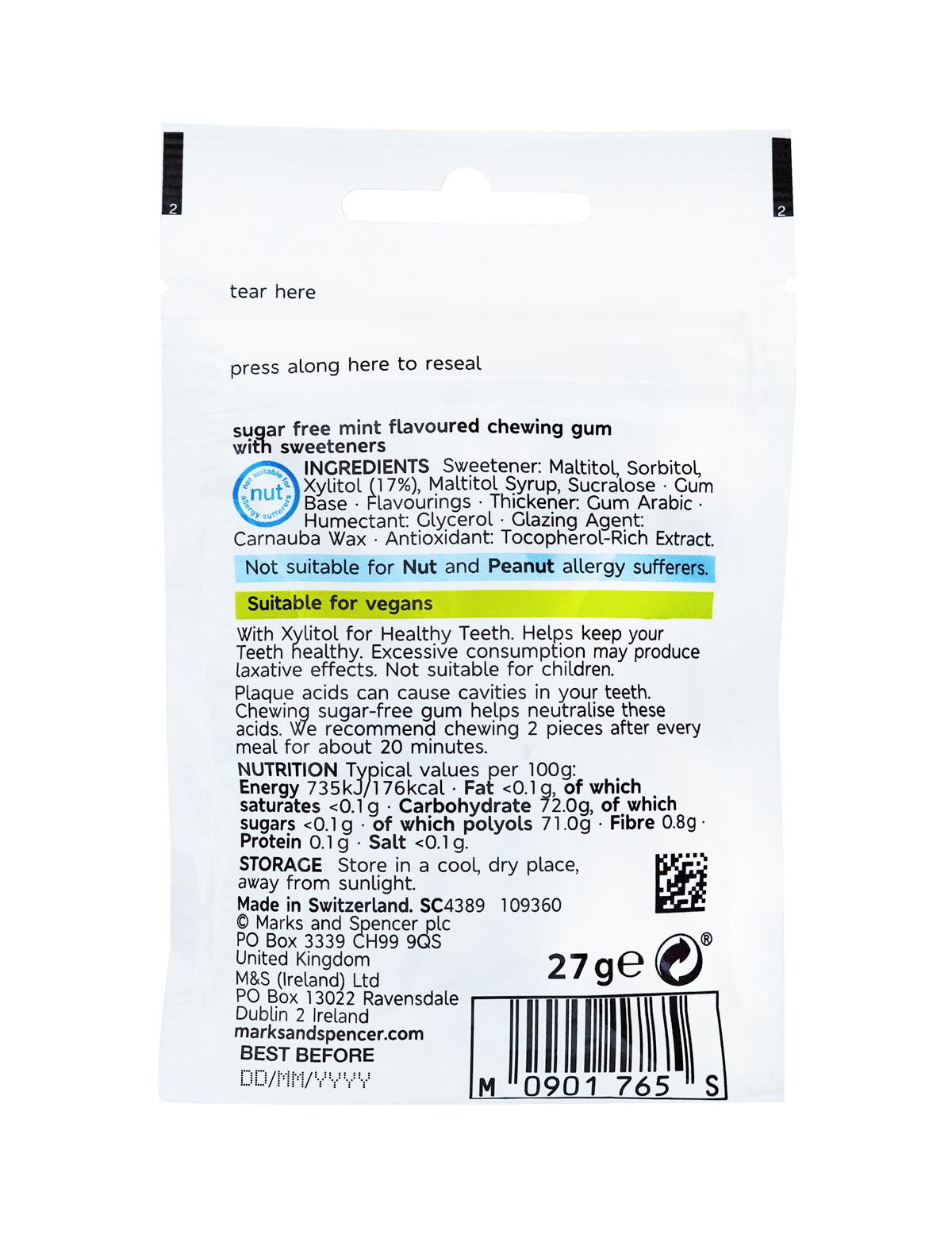 Sugar Free Curiously Strong Mints Gum