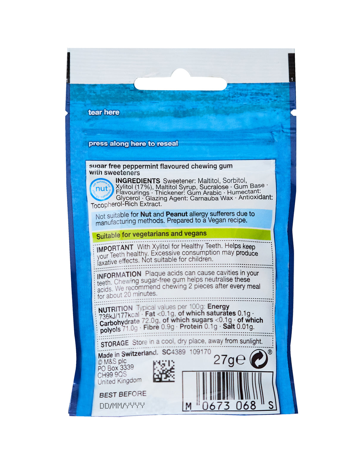 Sugar Free Peppermint Gum