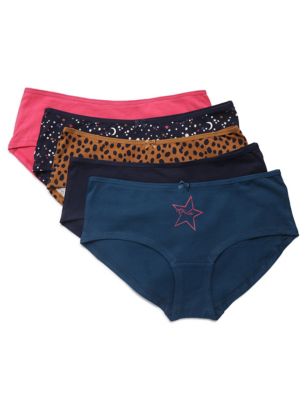 5 Pack Cotton Lycra Low Rise Shorts