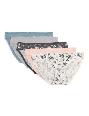 5pk Cotton Lycra Bikini Floral