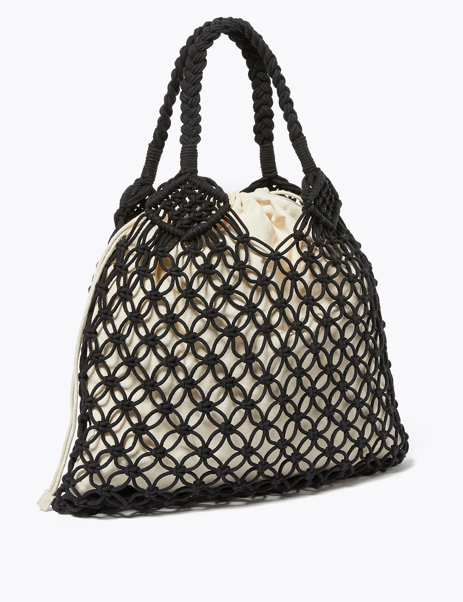 Cotton Rich Macrame Hobo Bag
