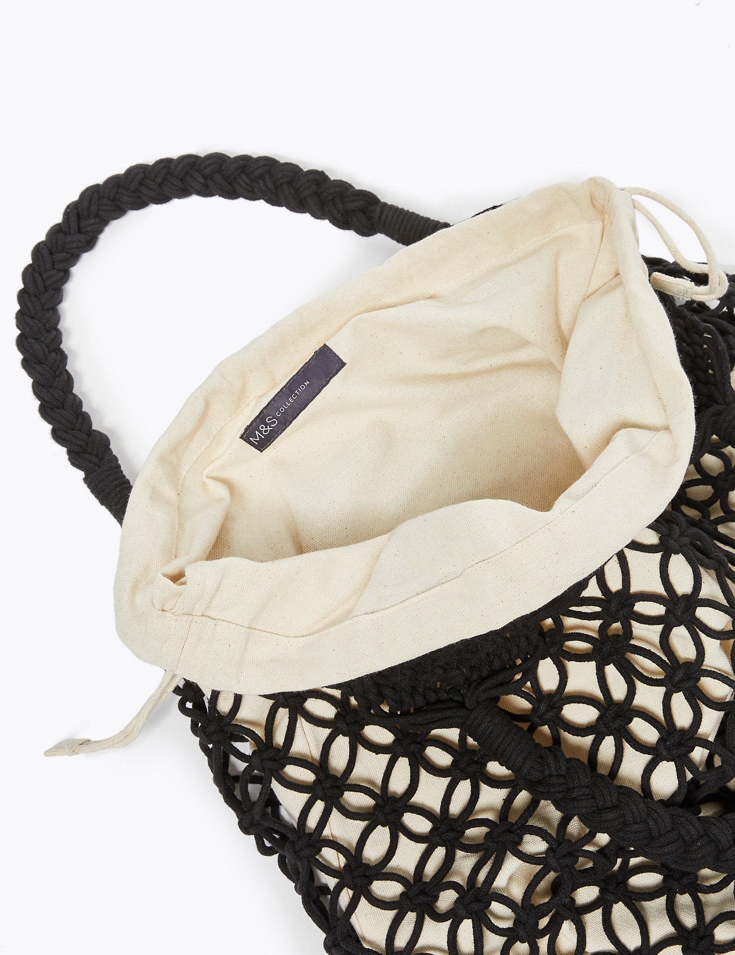 Cotton Rich Macrame Hobo Bag