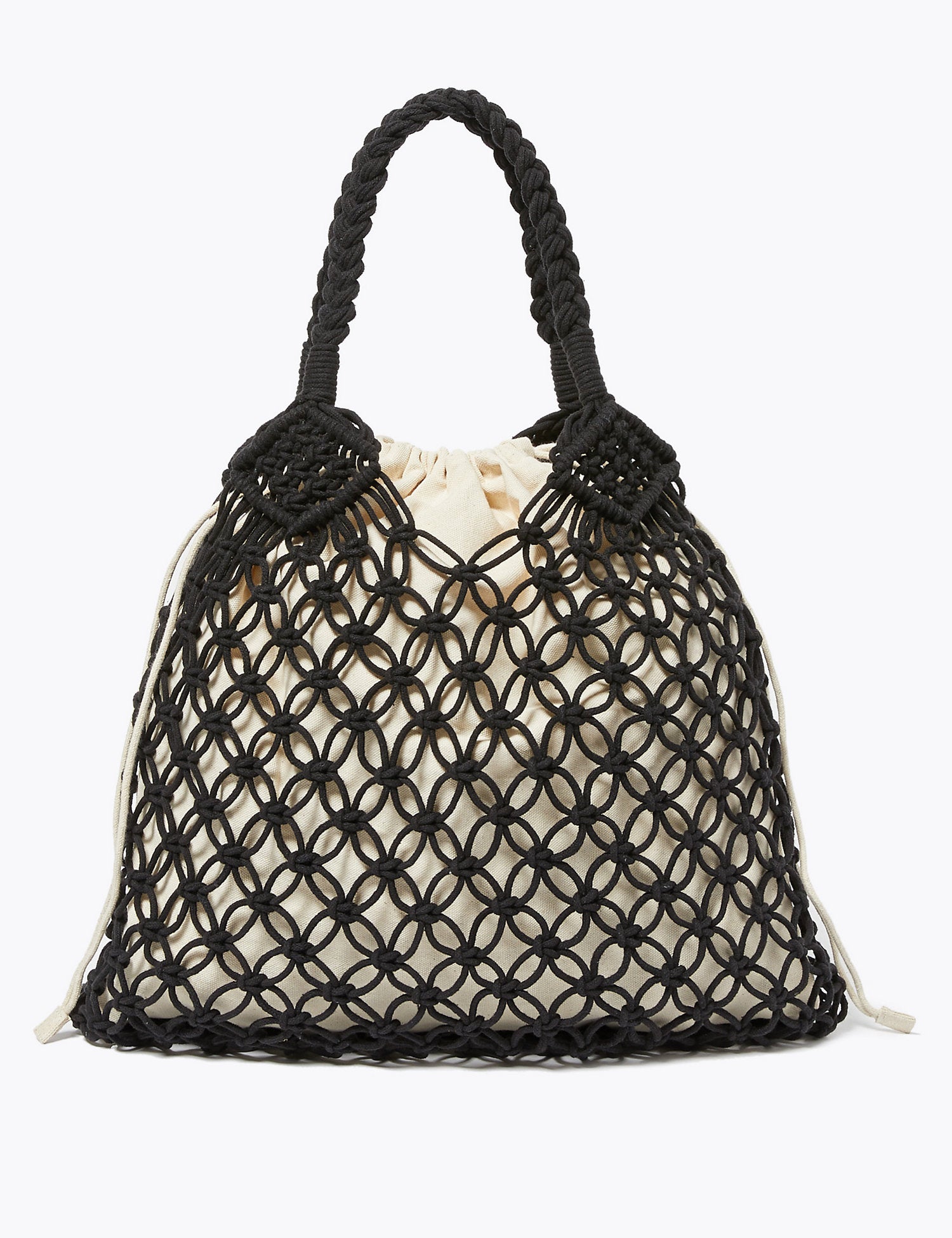 Cotton Rich Macrame Hobo Bag