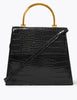 Croc Effect Top Handle Cross Body Bag