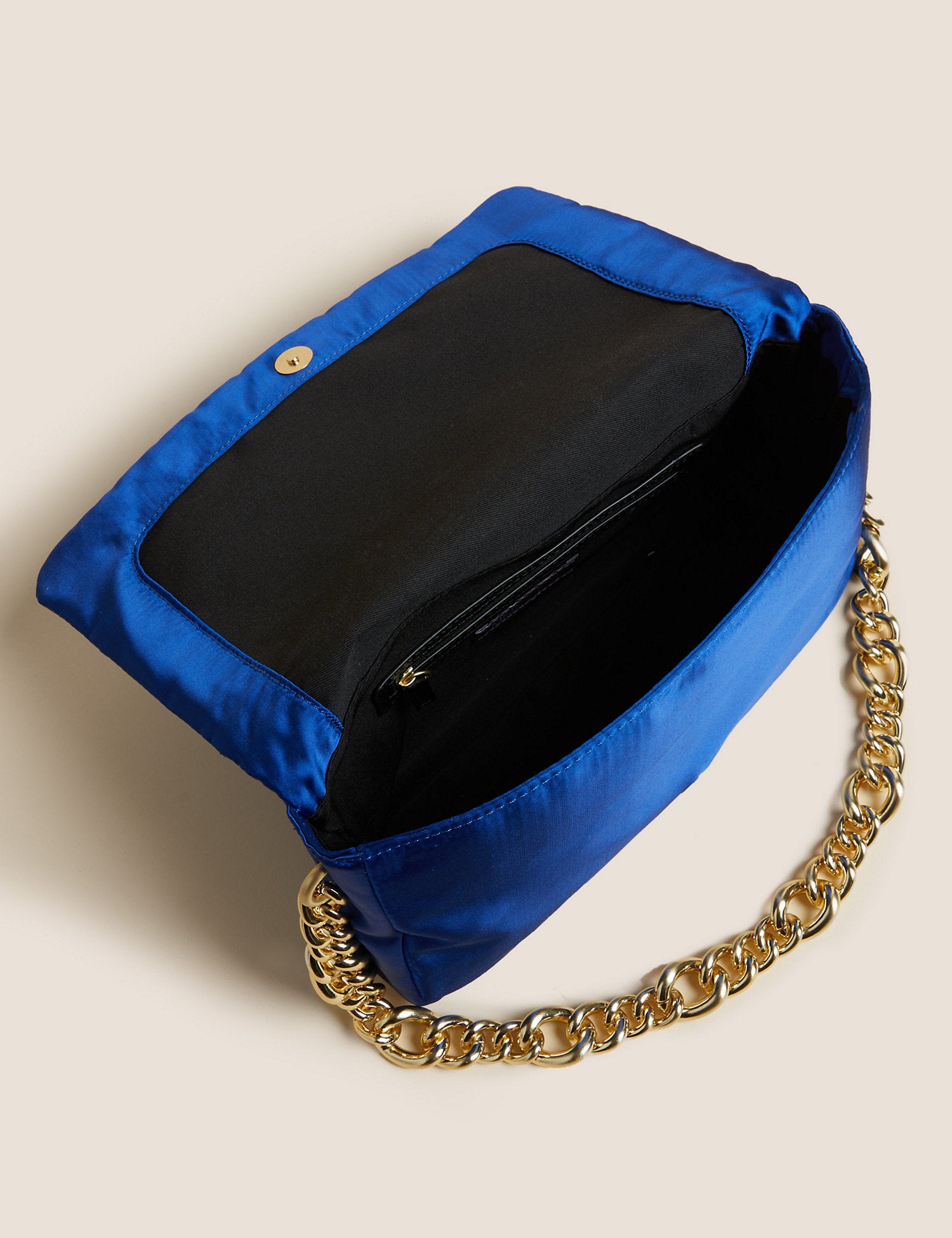 Faux Leather Chain Strap Clutch Bag