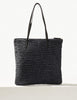 Straw Zipped Detail Shopper Bag