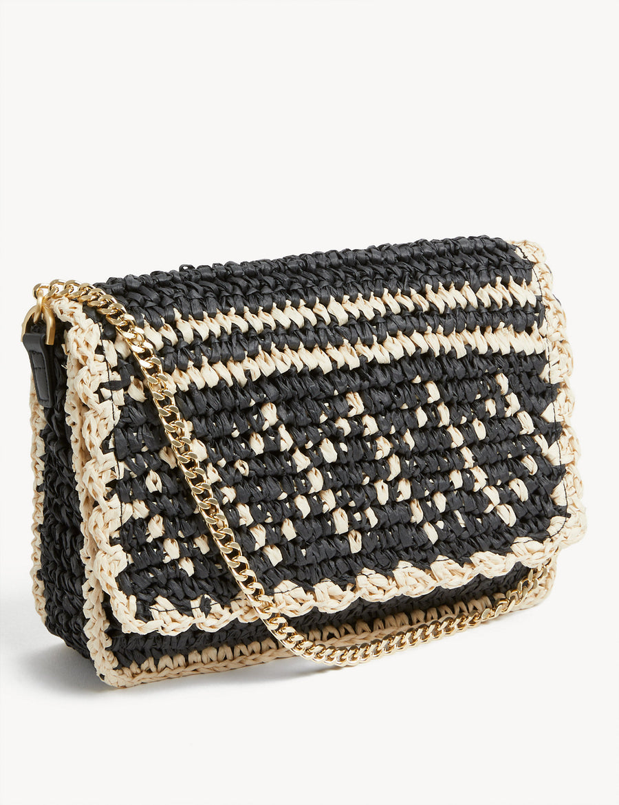 Straw Chain Strap Underarm Bag