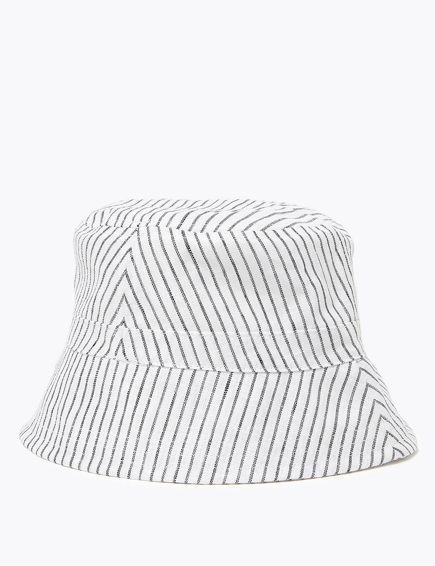 Pure Linen Striped Bucket Hat