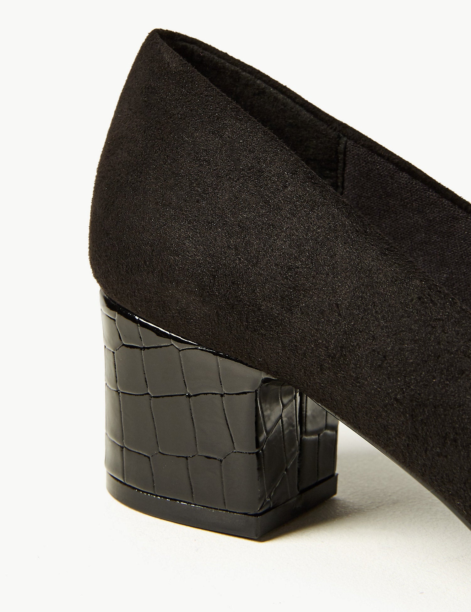 Wide Fit Block Heel Court Shoes