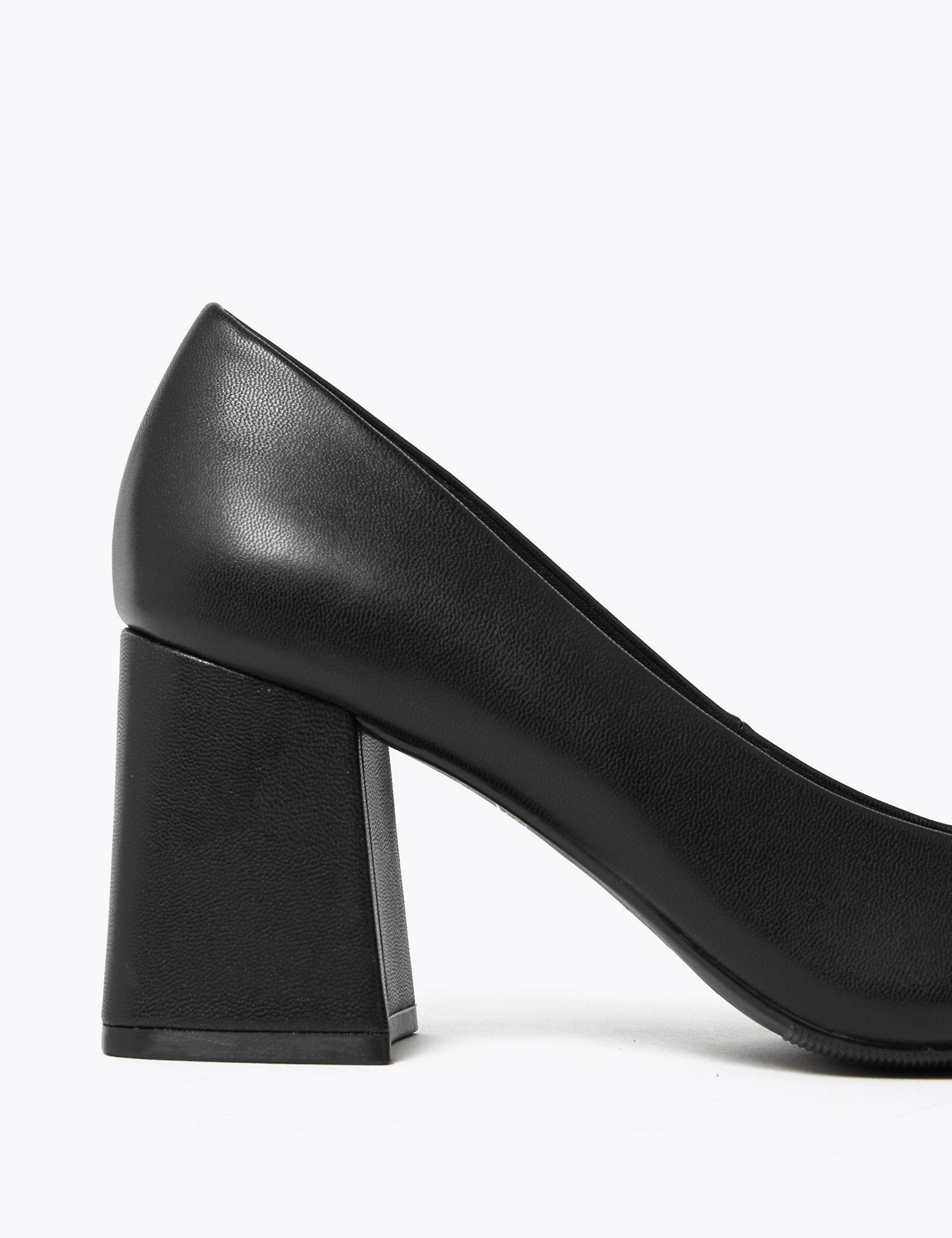 Block Heel Pointed Court Shoes