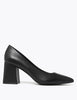 Block Heel Pointed Court Shoes