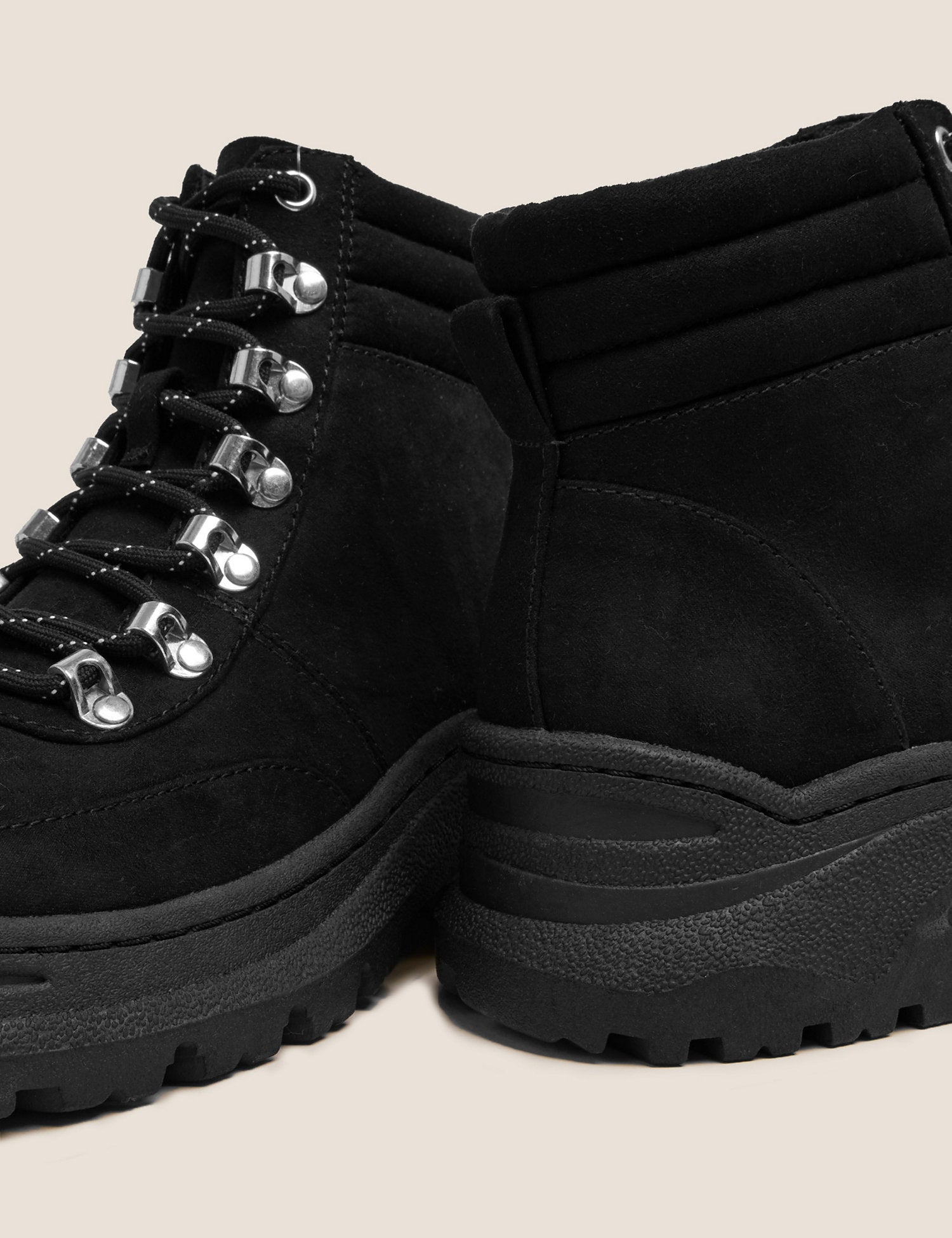Chunky Hiker Flat Ankle Boots