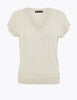 Ribbed Knitted V-Neck Top