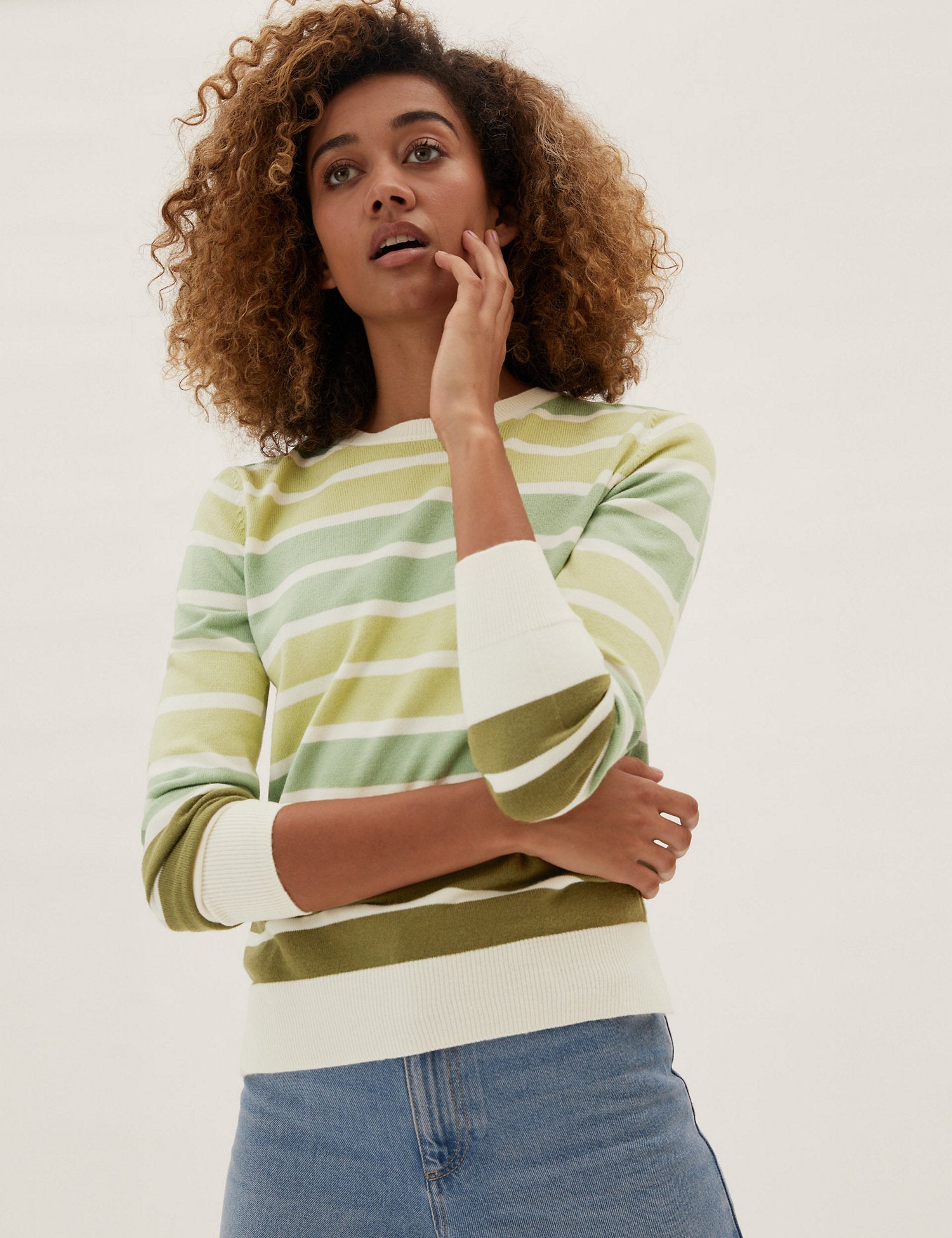 Supersoft Striped Crew Neck Jumper