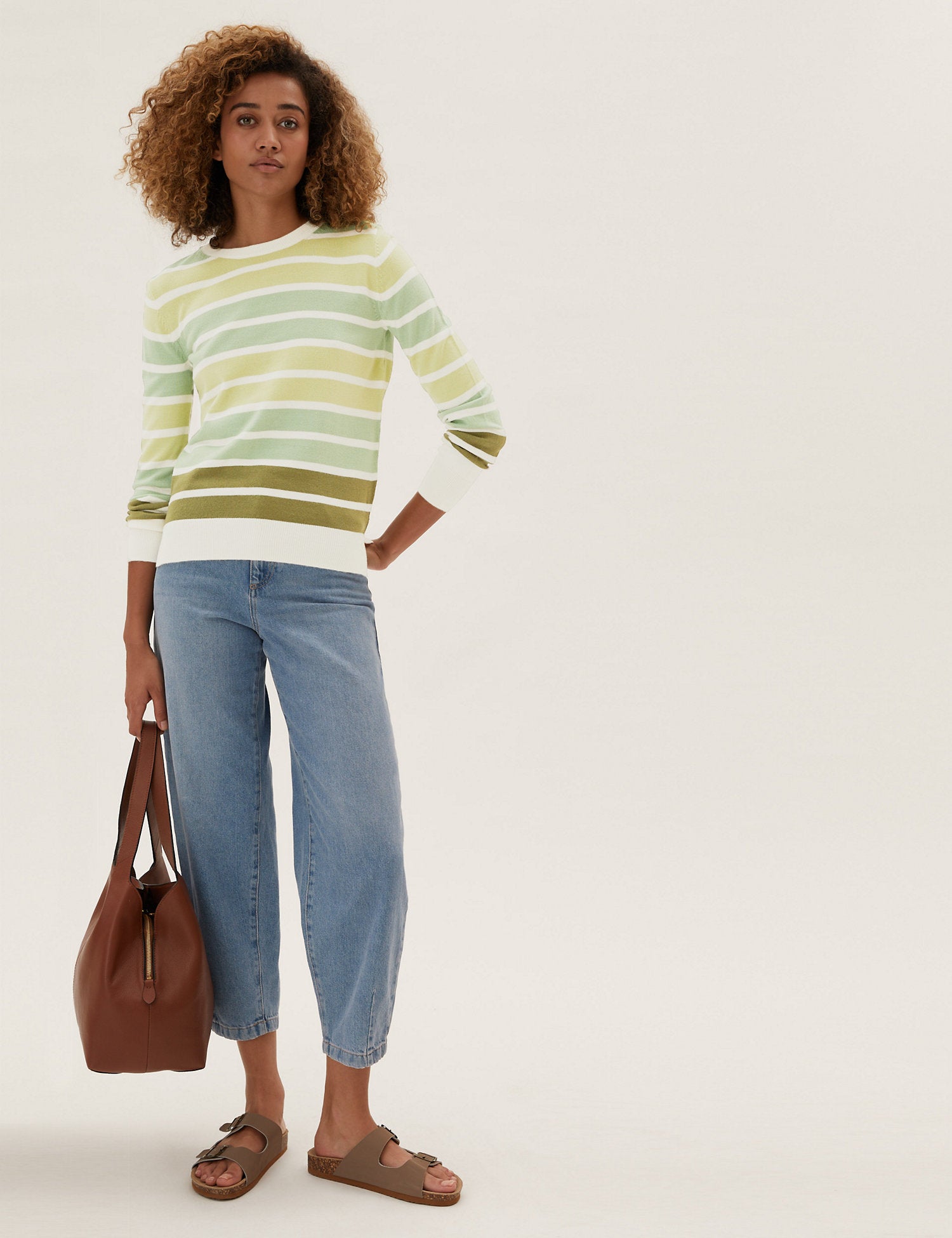 Supersoft Striped Crew Neck Jumper