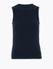 Pure Cotton Knitted Sleeveless Fitted Top