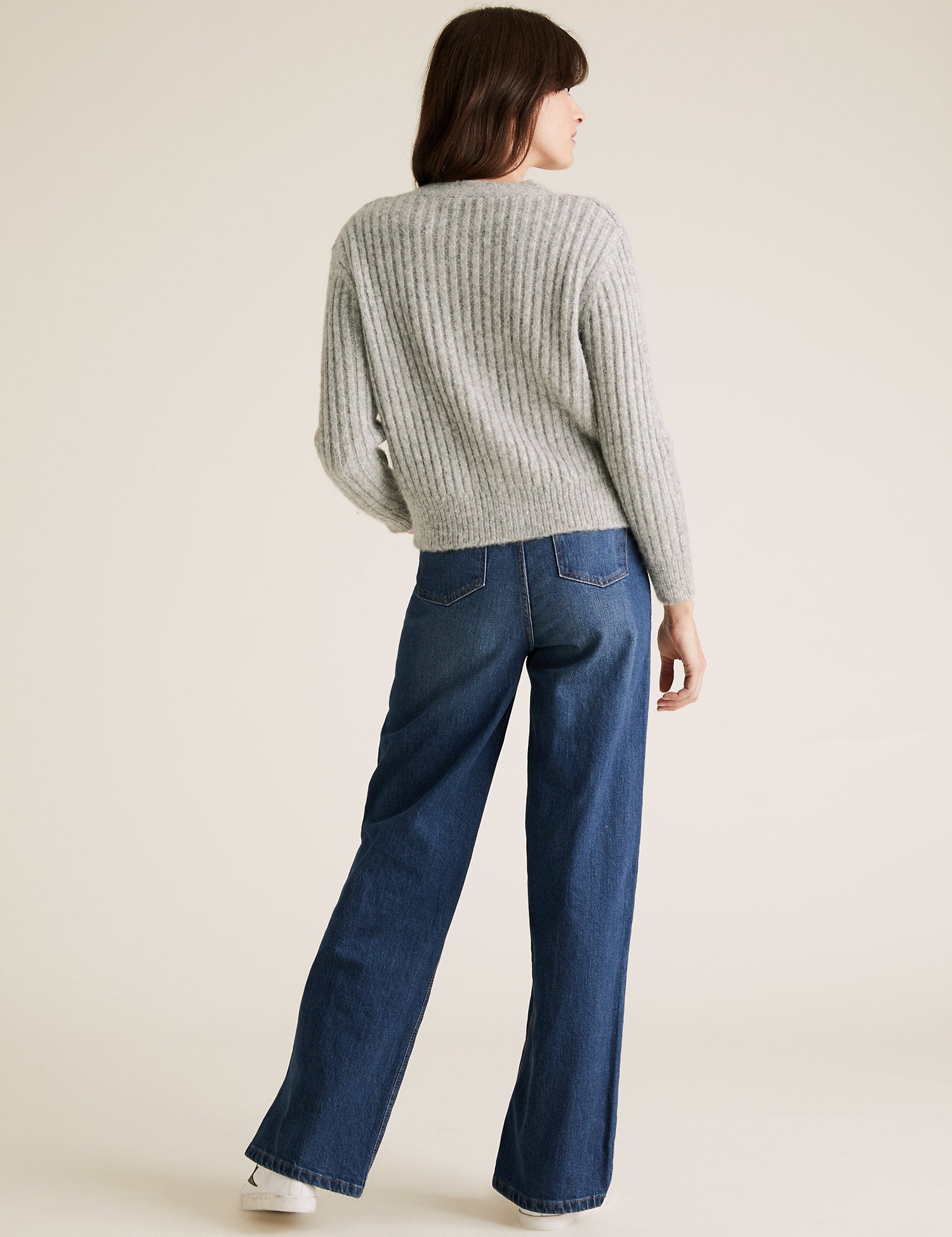 Textured V-Neck Relaxed Cardigan