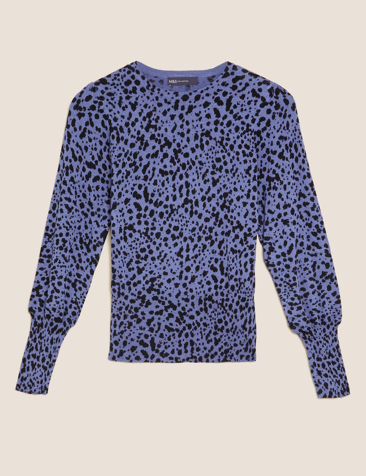 Animal Print Blouson Sleeve Jumper - Main Image